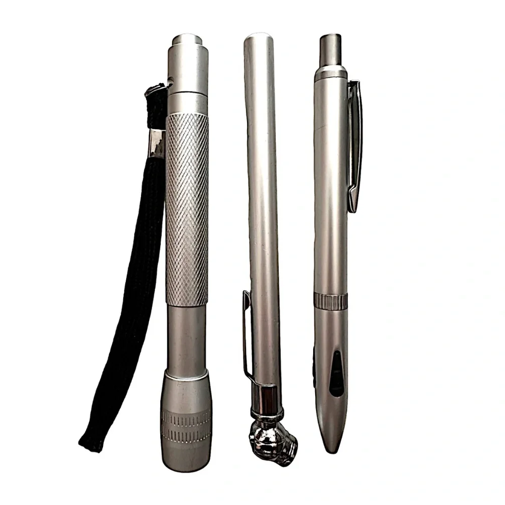 J.D. POWER Gift Set Pen / Tire Pressure Gauge & Flashlight w/ Hard Silver Case